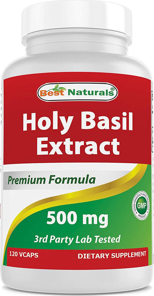 Best Naturals Holy Basil Stress Management 500 mg 120 Veggie Capsules