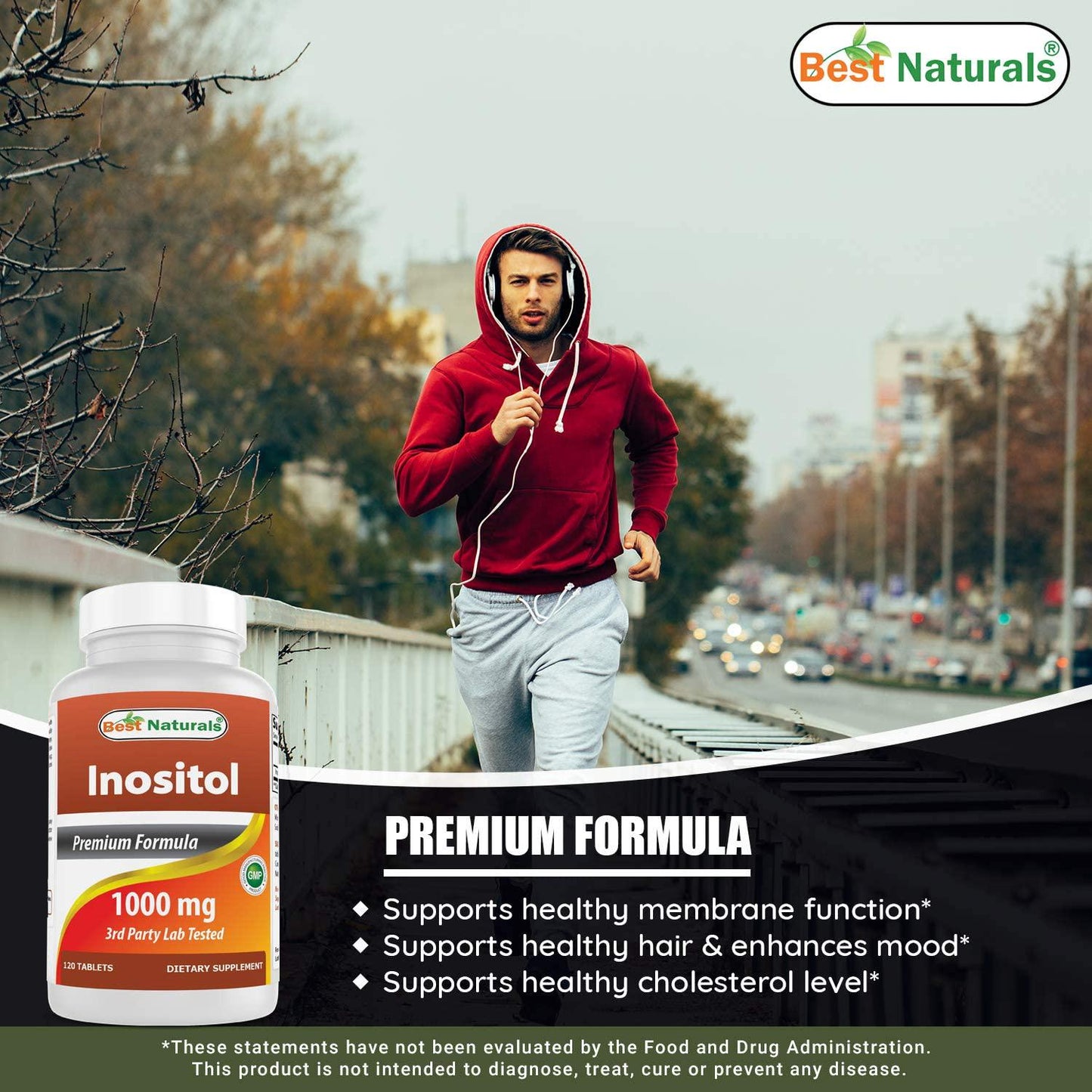 Best Naturals Inositol 1000mg 120 Tablets - also called vitamin B8