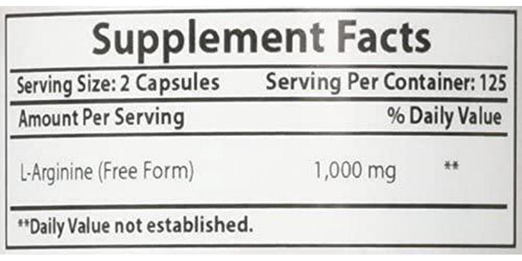 Best Naturals L-Arginine 500mg 250 Capsules - Pharmaceutical Grade L Arginine supplement promotes nitric oxide synthesis