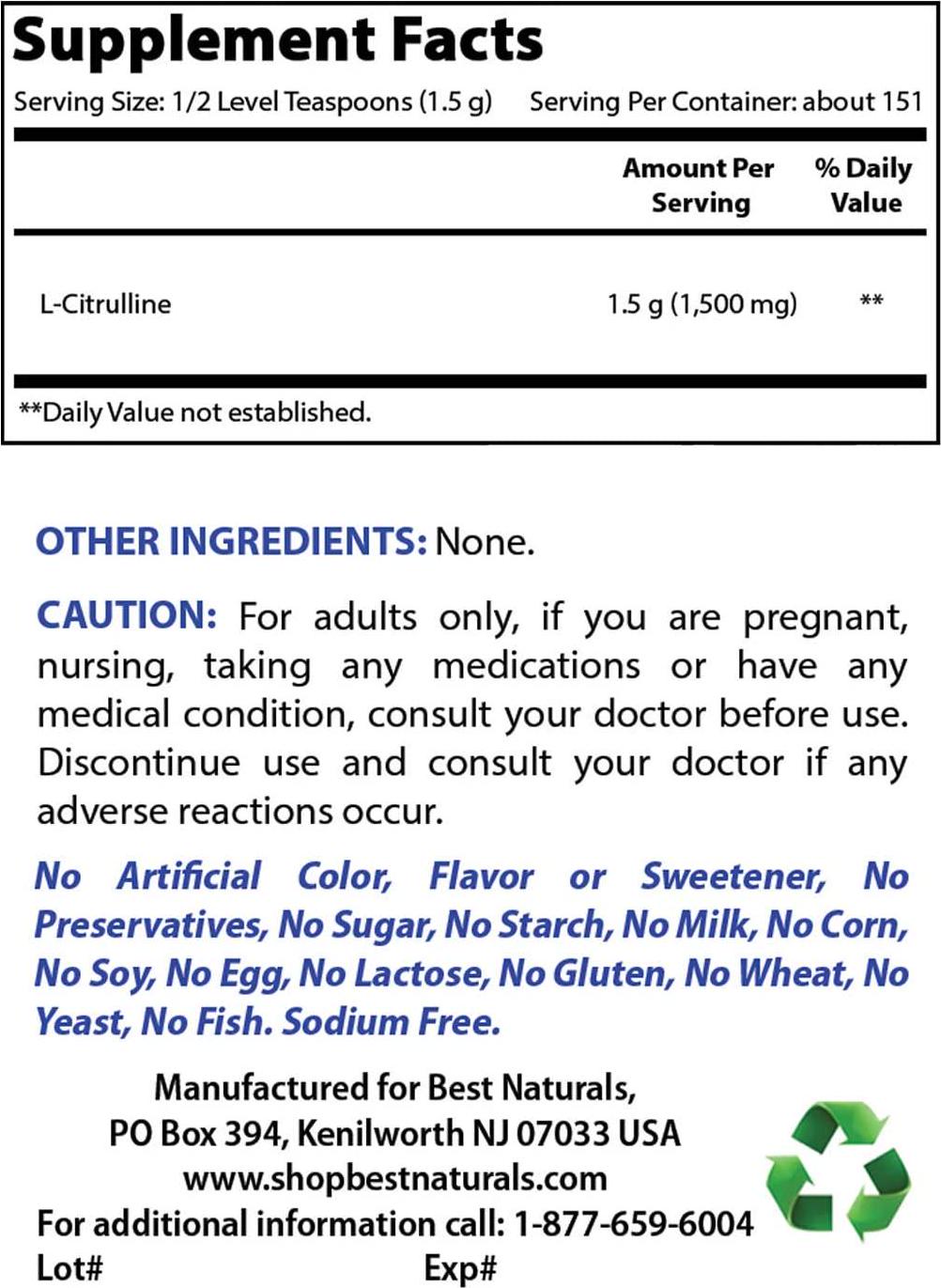 Best Naturals L-Citrulline Powder 8 OZ