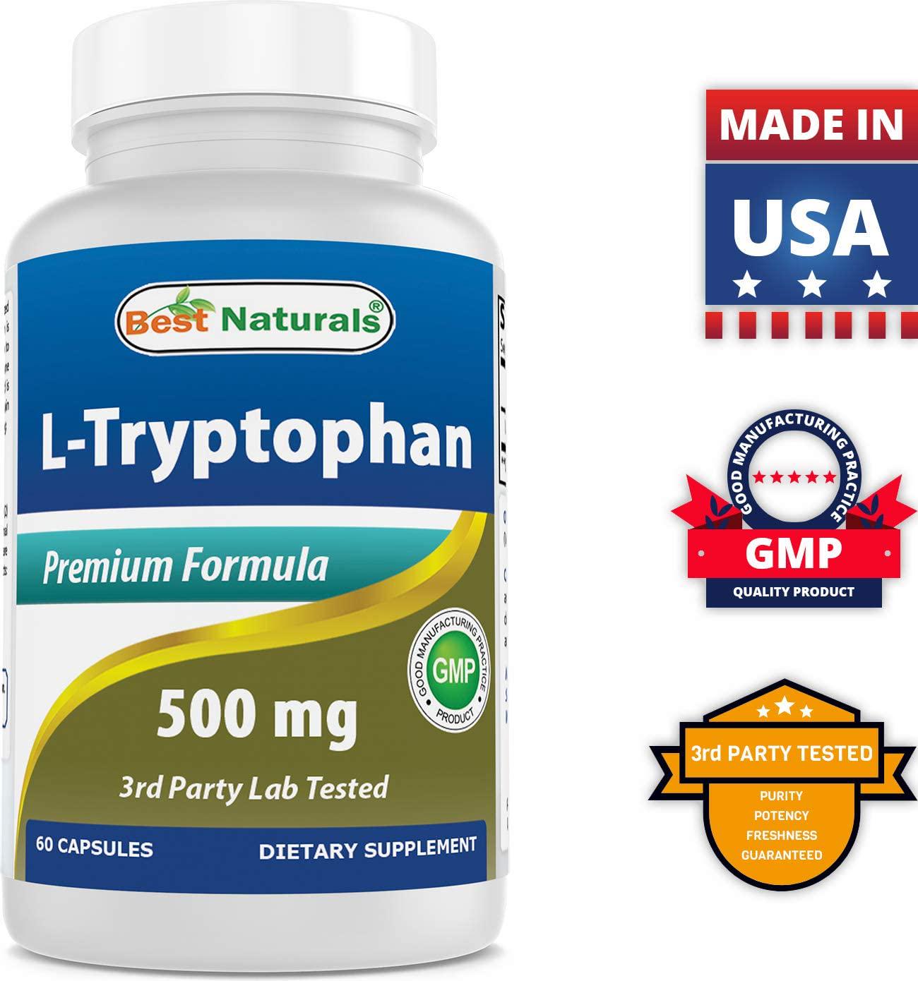 Best Naturals L-Tryptophan 500 mg 60 Capsules