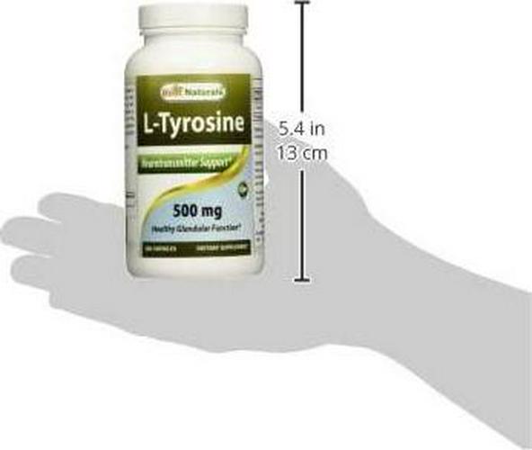 Best Naturals L-Tyrosine 500 Mg 180 Capsules - Supports Mental Alertness, Energy, Focus, Healthy Glandular Function and Balance