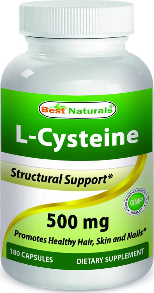 Best Naturals L-cysteine 500 Mg Capsule, 180 Count