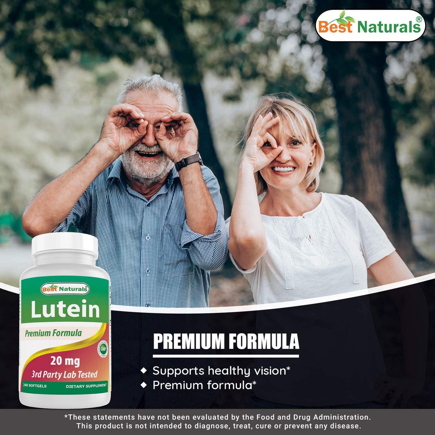 Best Naturals Lutein 20mg With Zeaxanthin, 240 Count