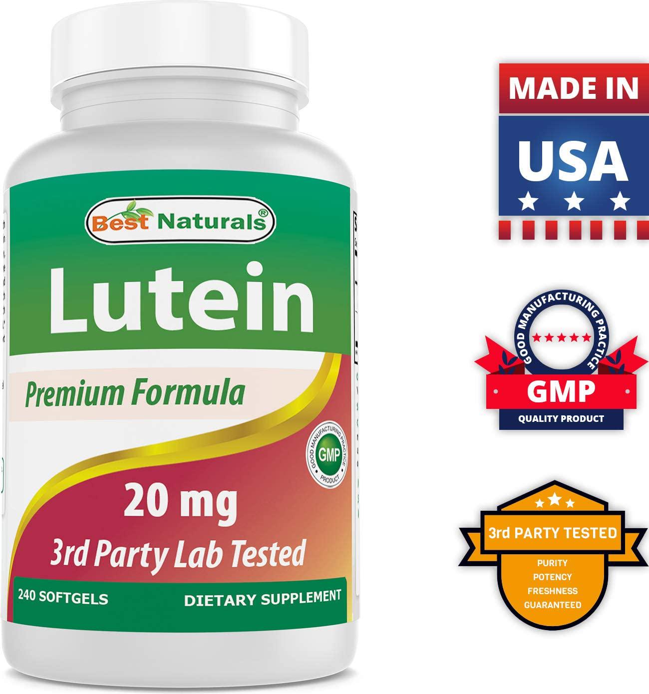Best Naturals Lutein 20mg With Zeaxanthin, 240 Count
