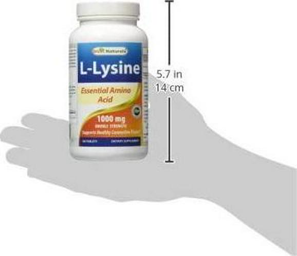 Best Naturals Lysine 1000mg,Double Strength,180 Tablets