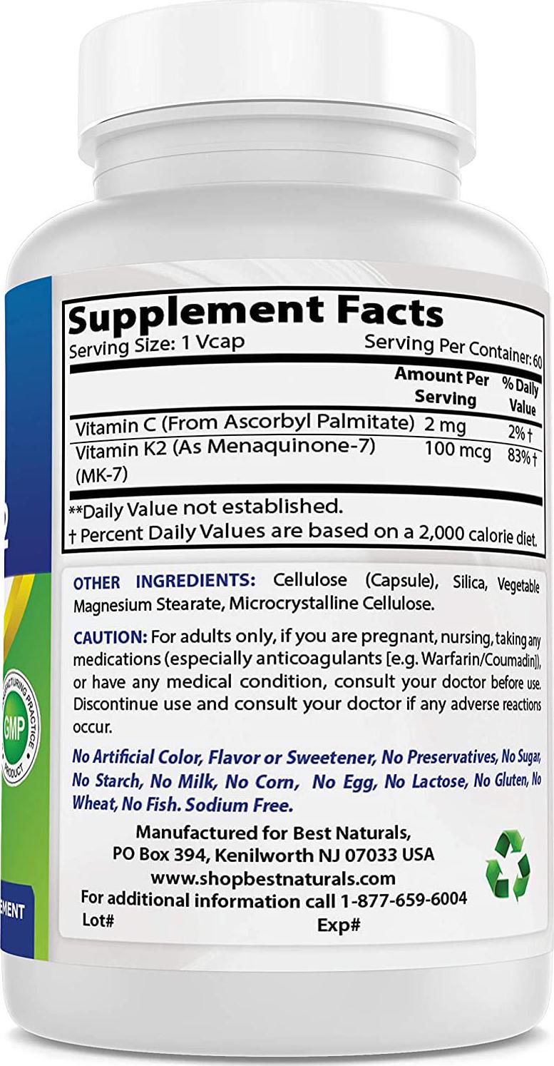 Best Naturals MK-7 100 mcg 60 Vcaps