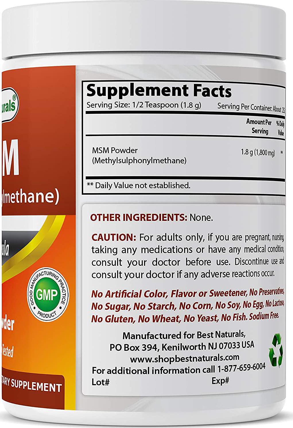 Best Naturals MSM Pure Powder, 1 Lb