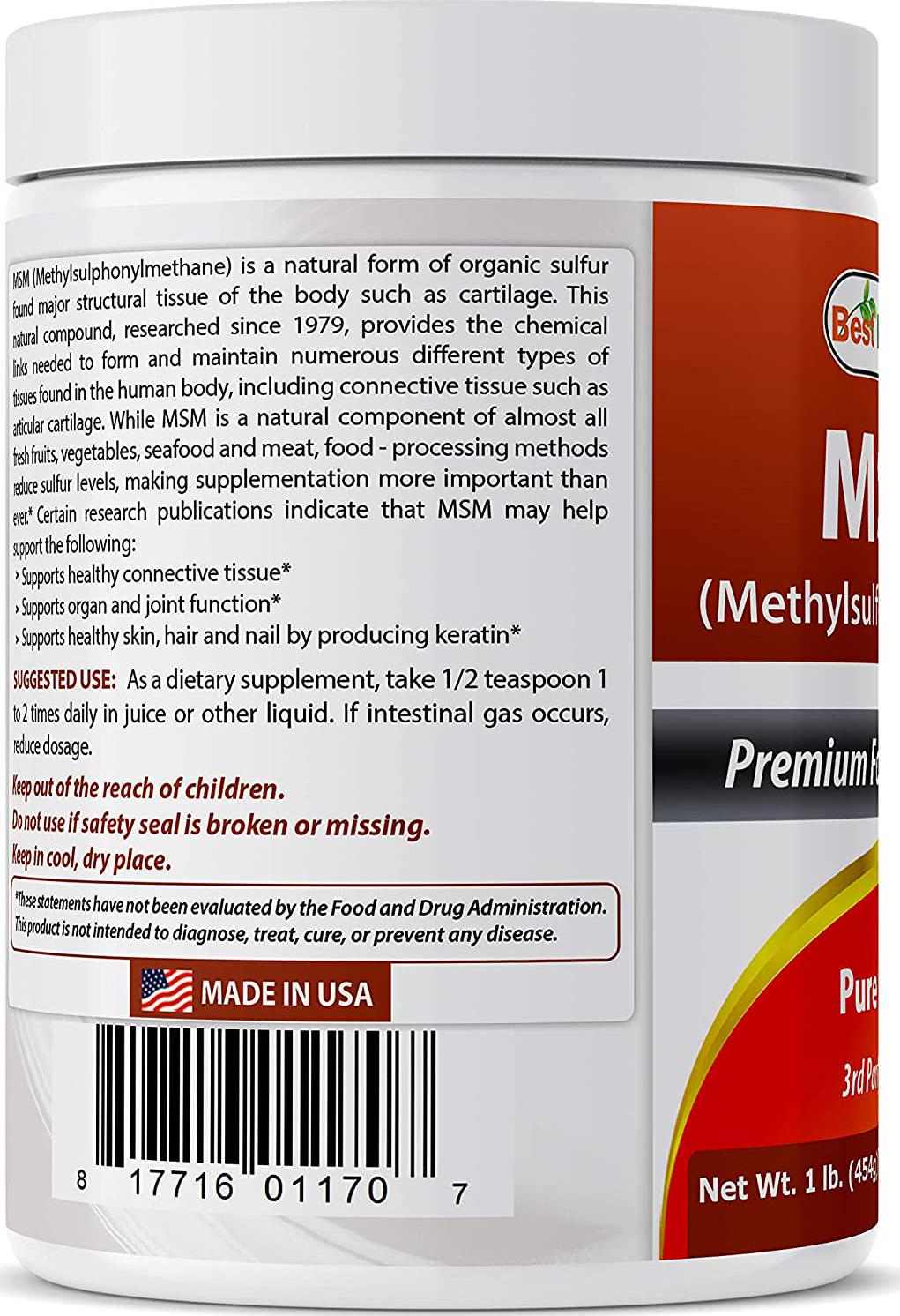 Best Naturals MSM Pure Powder, 1 Lb