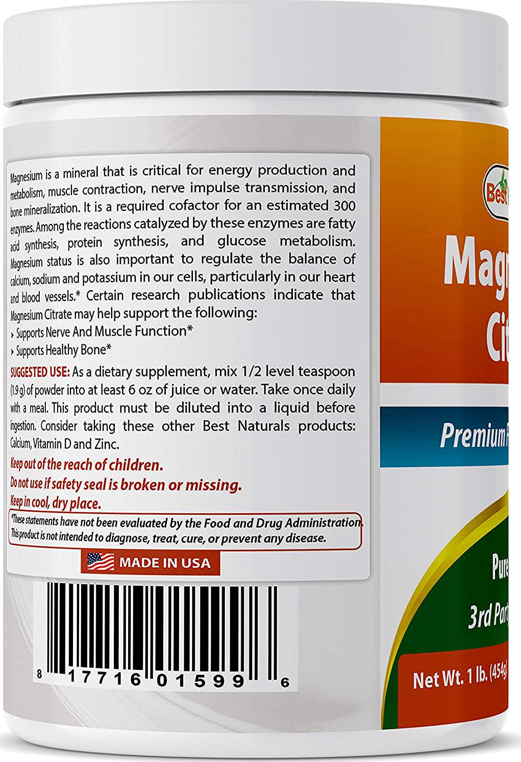 Best Naturals Magnesium Citrate Powder 1 Pound