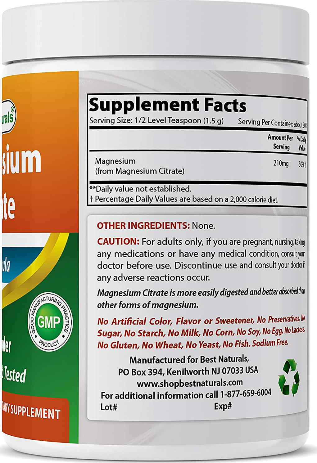 Best Naturals Magnesium Citrate Powder 1 Pound