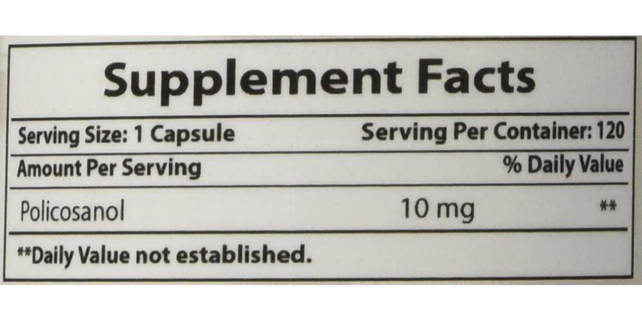 Best Naturals Policosanol 10 mg 120 Capsules