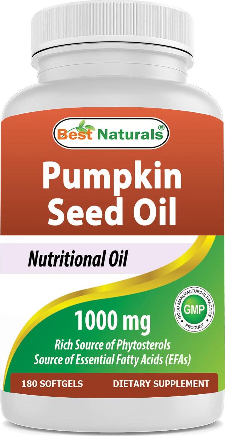 Best Naturals Pumpkin Seed Oil Capsules, 1000 mg, 180 Count