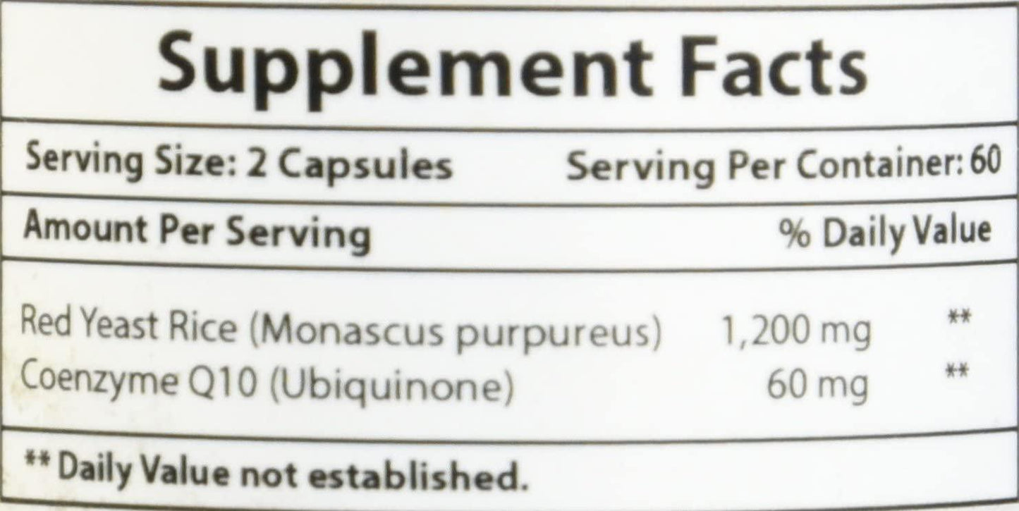 Best Naturals Red Yeast Rice with CoQ10, 120 Capsules - Cardiovascular formula contains 600 mg of Red Yeast Rice ans 30 mg of CoQ10