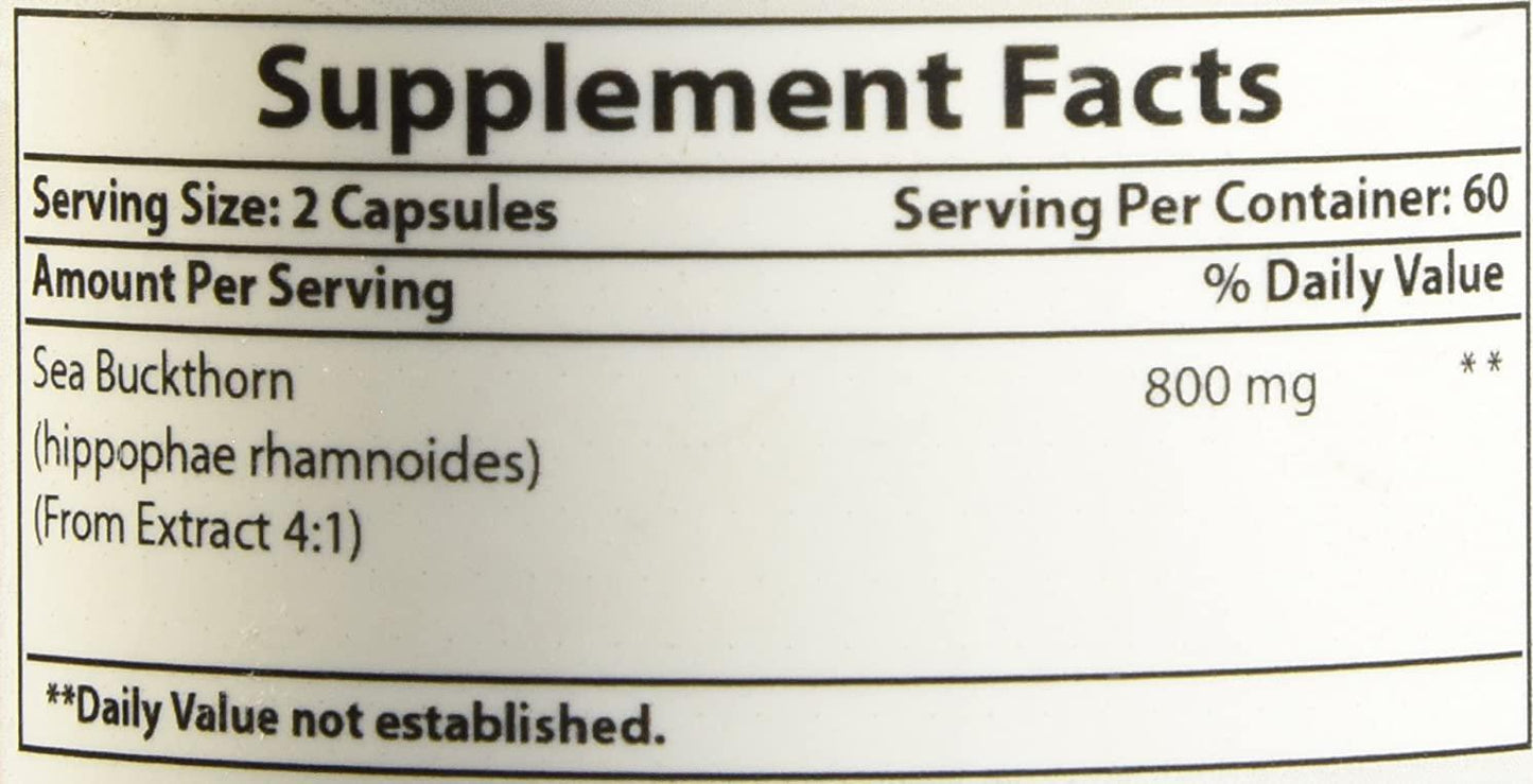 Best Naturals Sea Buckthorn 800 Mg 120 Veggie Capsules