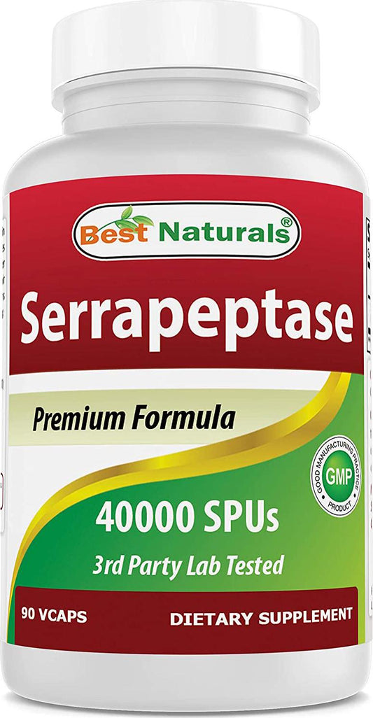 Best Naturals Serrapeptase 40000 SPUs 90 Vcaps