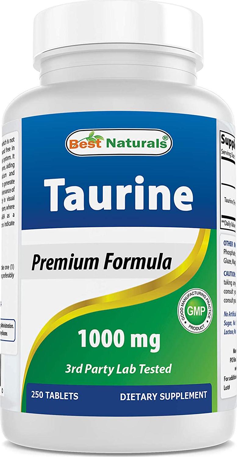 Best Naturals Taurine 1000 mg 250 Tablets - Supports Eye Health, Healthy Cellular Activity and Cardiovascular Health