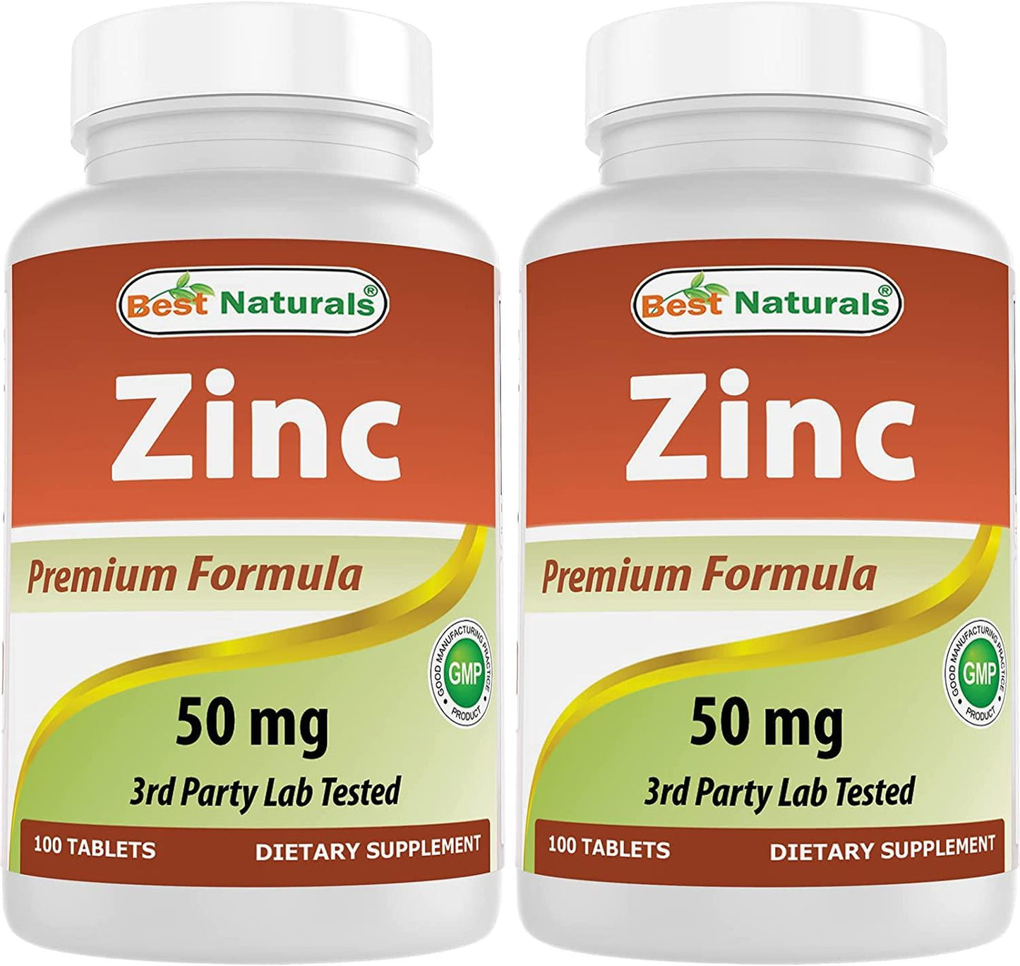 Best Naturals Zinc 50mg Supplements (as Zinc Picolinate) - Zinc Vitamins for Adults Immune Support - 120 Tablets (120 Count (Pack of 2))