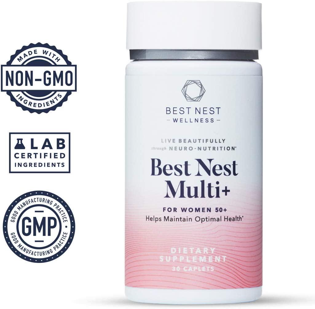 Best Nest Multi+ for Women Over 50, Methylfolate (Folic Acid), Natural Whole Food Organic Blend, Once Daily Vitamins, Immune Support, 30 Ct, Best Nest Wellness