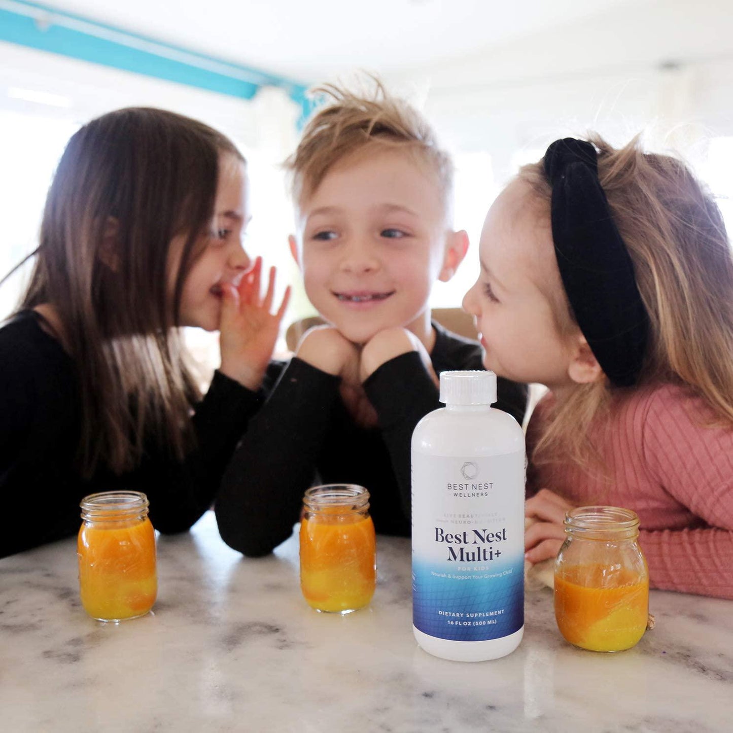 Best Nest Multi+ for Kids Tropical Flavor, Liquid Multivitamin, Methylfolate (Folic Acid), Methylcobalamin, Complete, Natural Whole Food Blend, Prebiotics, Immune Support, 16 oz, Best Nest Wellness