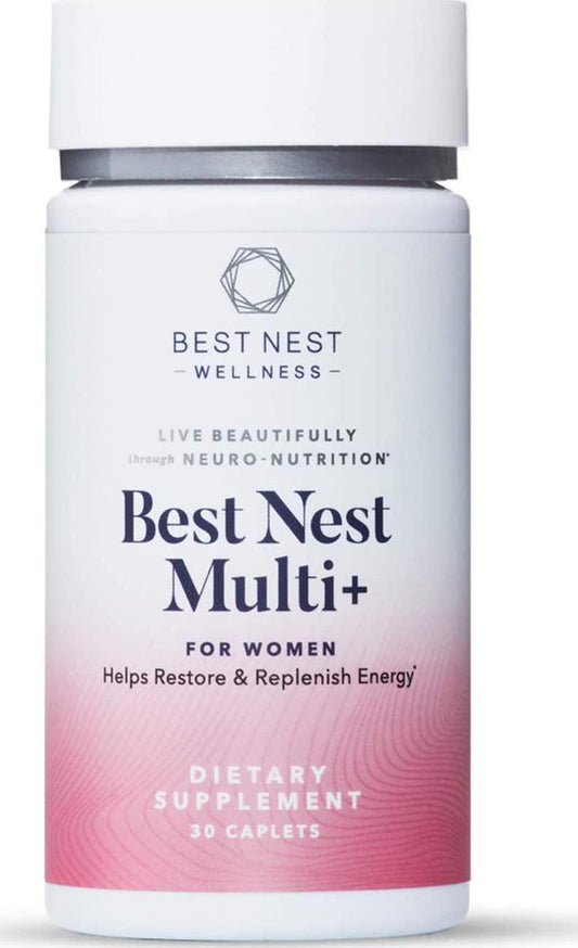 Best Nest Women's Multi+ | Methylfolate, Methylcobalamin (B12), Vegan, Multivitamins, Probiotics, Made with 100% Natural Whole Food Organic Blend, Once Daily Multivitamin Supplement, 30 Ct