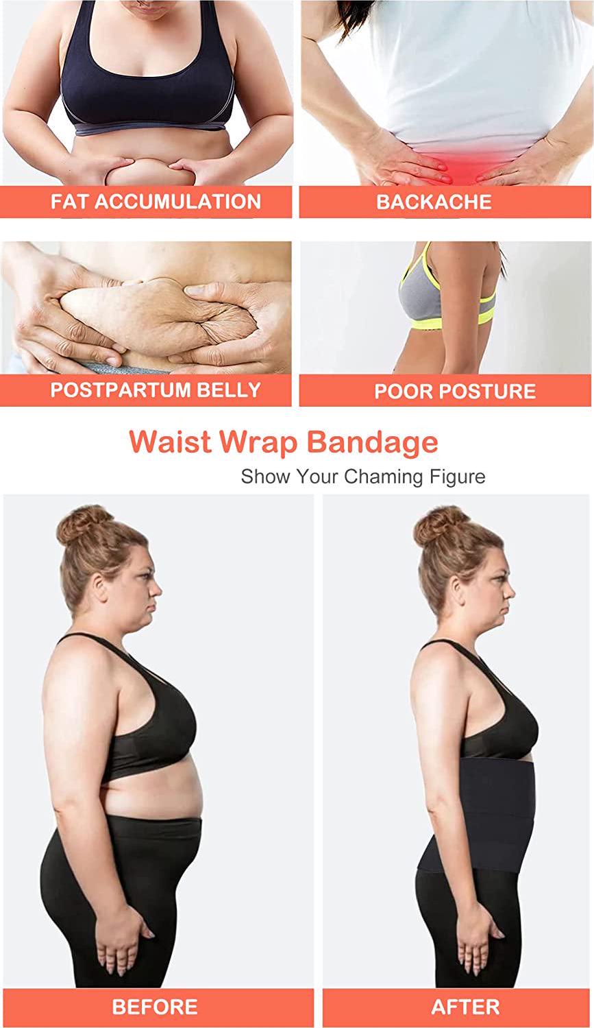 Bestash Snatch Me Up Bandage Wrap Waist TrainerÂ for WomenÂ Plus Size, Waist Wraps for Stomach for Weight Loss, Stomach Wraps