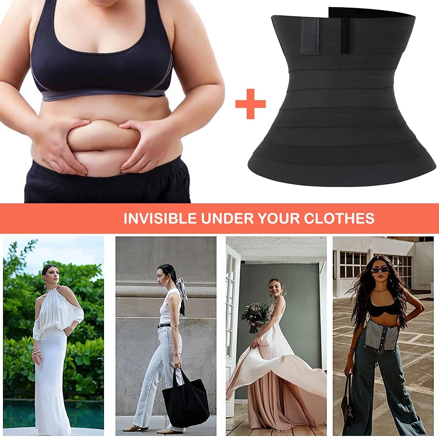 Bestash Snatch Me Up Bandage Wrap Waist TrainerÂ for WomenÂ Plus Size, Waist Wraps for Stomach for Weight Loss, Stomach Wraps