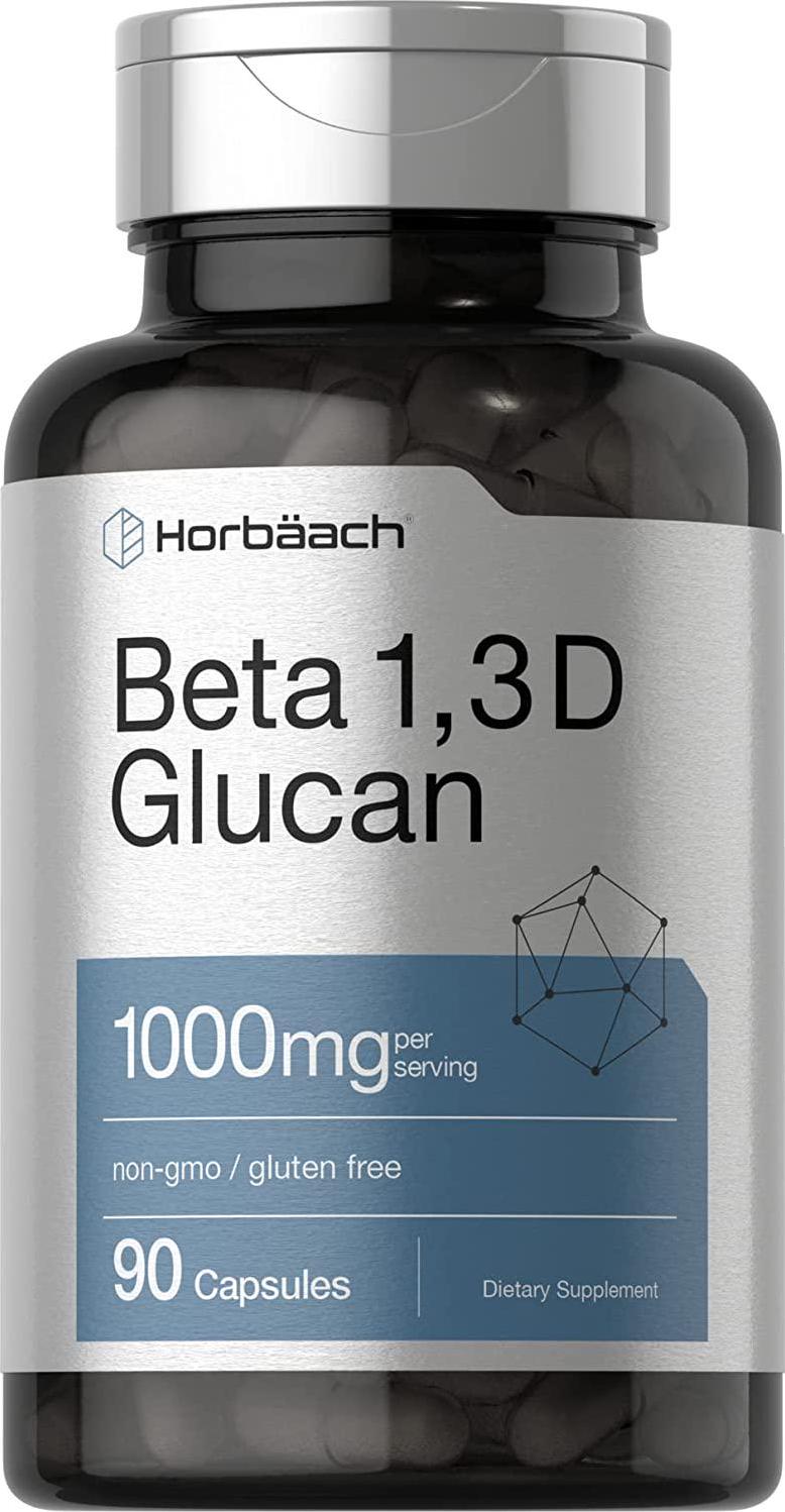 Beta Glucan 1 3D 500 mg | 90 Capsules | Healthy Immune Support | Beta 1,3, 1,6 D Glucan | Non-GMO, Gluten Free Supplement | by Horbaach