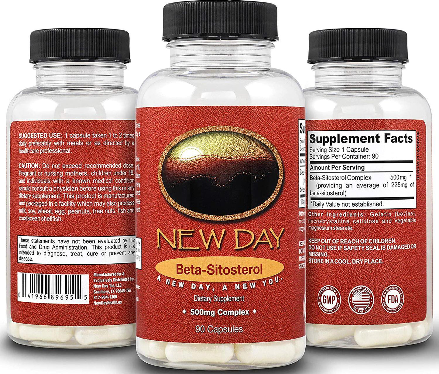Beta Sitosterol | Prostate Supplements for Men | Supports Cardiovascular Health and Healthy Cholesterol Levels | Made in The USA | 500mg, 90 Capsules by New Day Health