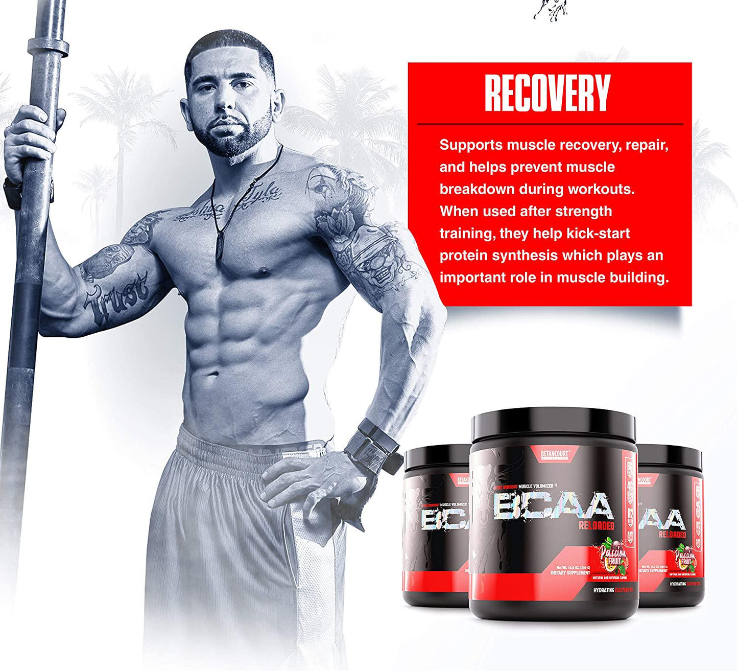 Betancourt Nutrition BCAA Plus Series Intra-Workout, Instantized Branched Chain Amino Acids, Stronger Recovery, Powder, 10.5 oz. (30 Servings), Passion Fruit