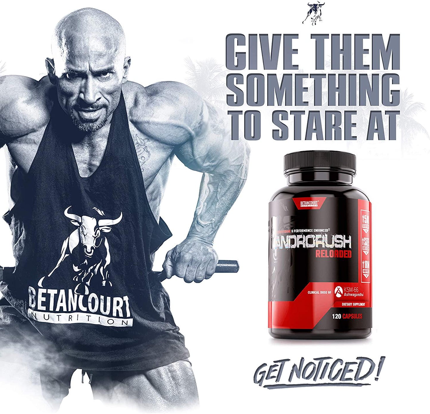 Betancourt Nutrition B-NOX Androrush Dietary Supplement, Testosterone Booster, Lean Mass Promoter, Capsules, 120-Count