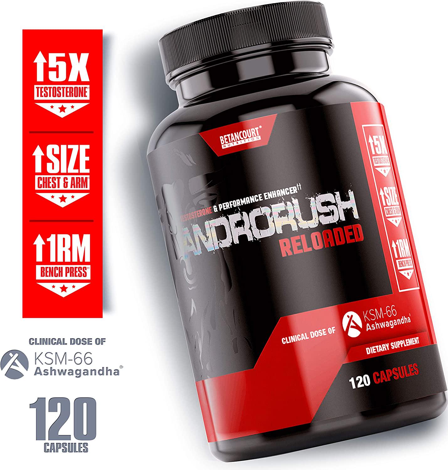 Betancourt Nutrition B-NOX Androrush Dietary Supplement, Testosterone Booster, Lean Mass Promoter, Capsules, 120-Count