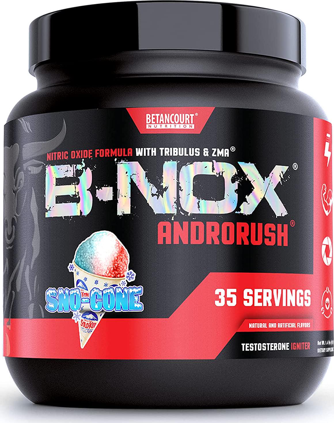 Betancourt Nutrition B-Nox Androrush Pre Workout Supplement with 3 Creatine Blend, BCAA s, Beta-Alanine, and Energy- SNO-Cone, 35 Servings