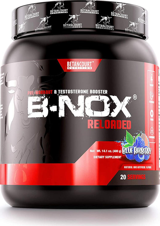 Betancourt Nutrition B-NOX Androrush Reloaded Pre-Workout and Testosterone Enhancer | Extra-Energy | Extra-Strength | Concentrated | Blue Rasberry | 14.1 Ounce | 20 Servings