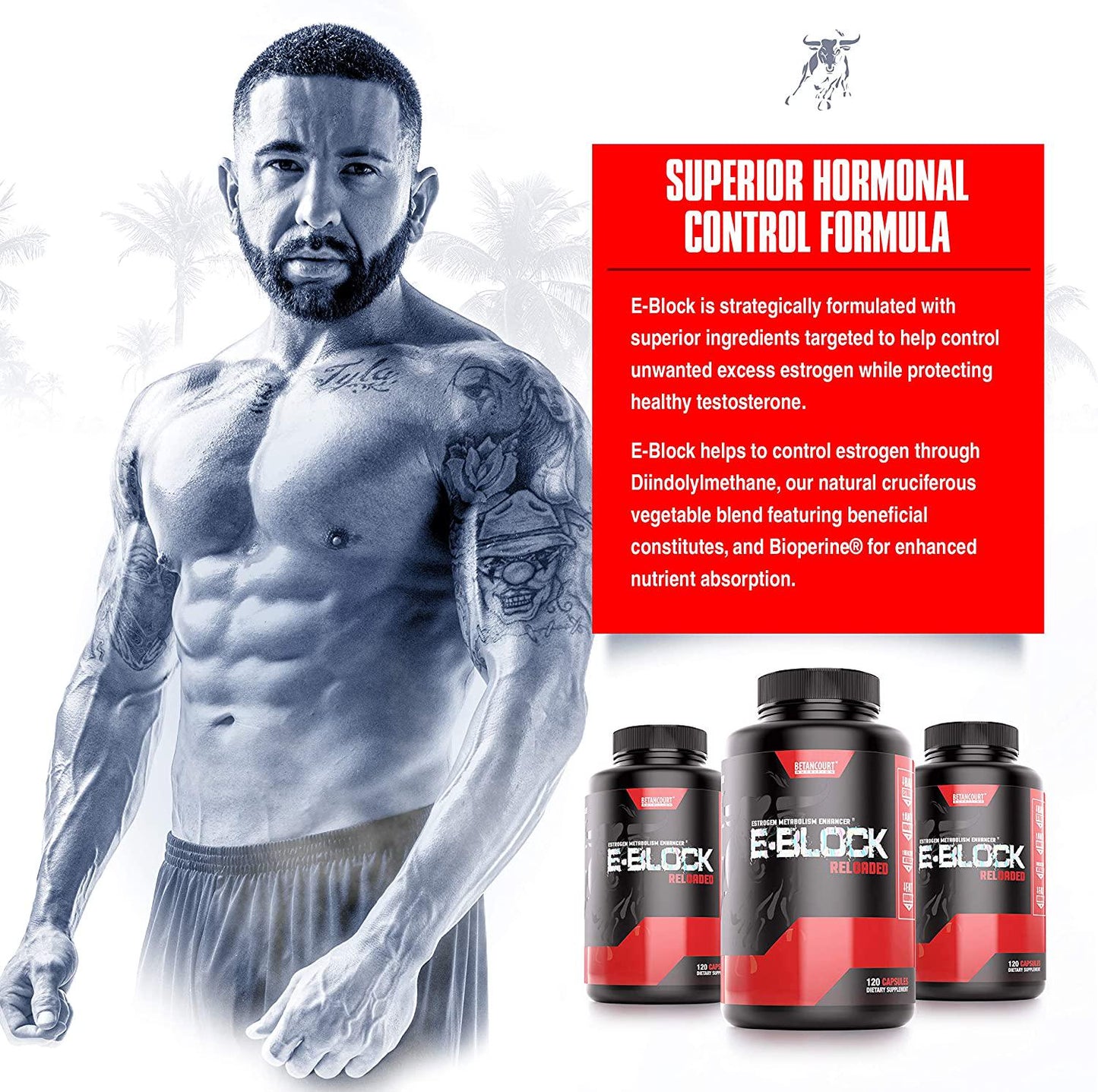 Betancourt Nutrition E-Block Reloaded | 300mg of DIM | Naturally Assist with Anti-aromatase Activity | 120 Capsules