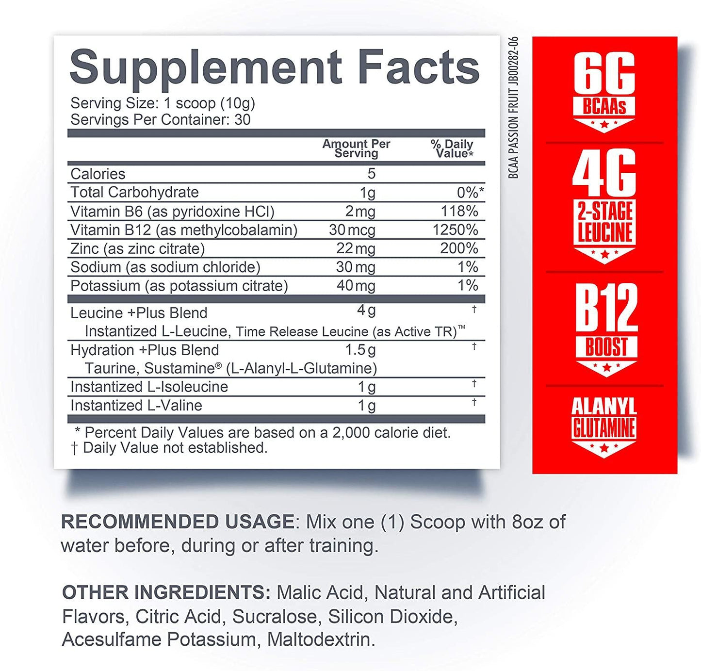 Betancourt Nutrition BCAA Plus Series Intra-Workout, Instantized Branched Chain Amino Acids, Stronger Recovery, Powder, 10.5 oz. (30 Servings), Passion Fruit