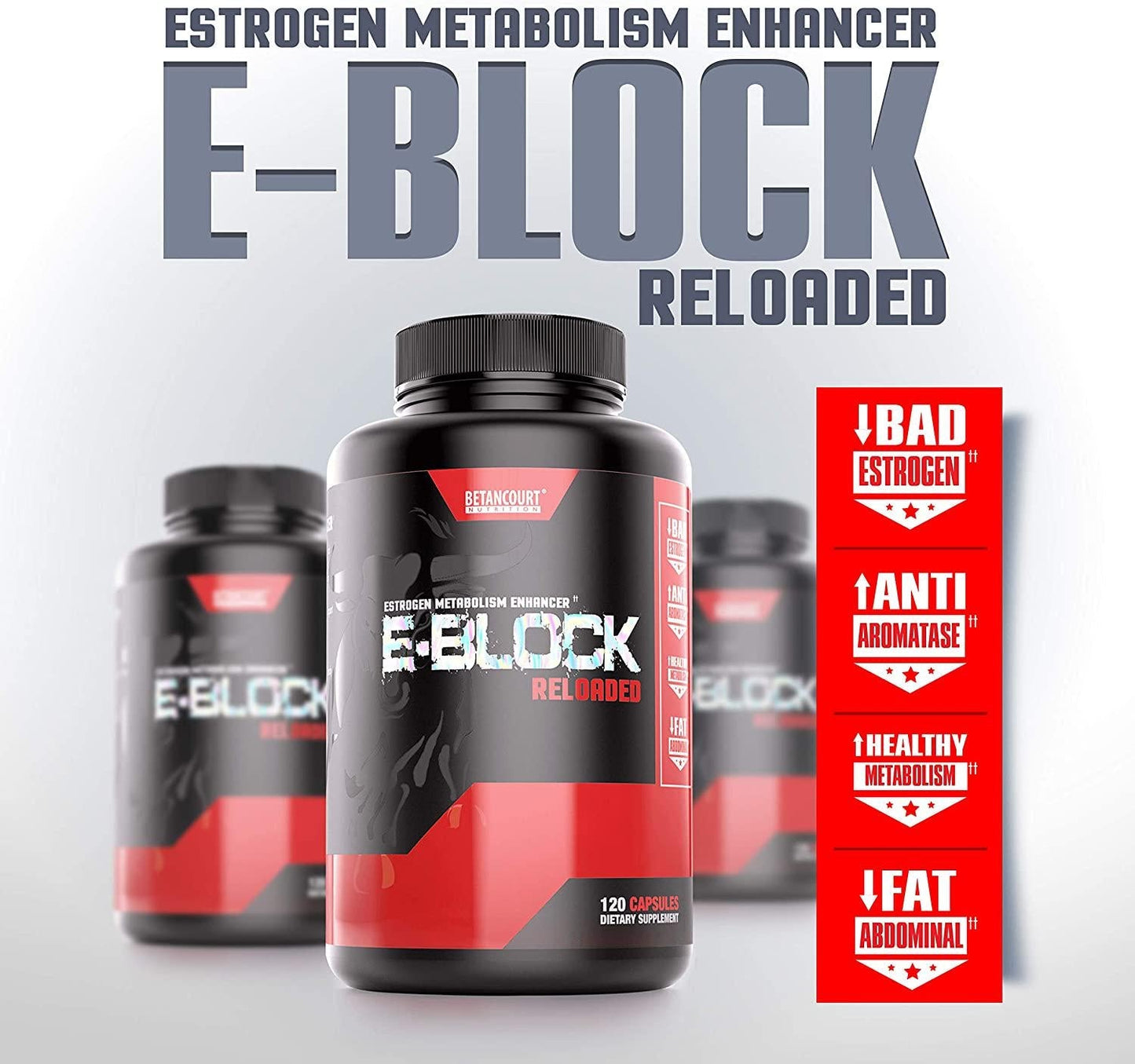 Betancourt Nutrition E-Block Reloaded | 300mg of DIM | Naturally Assist with Anti-aromatase Activity | 120 Capsules