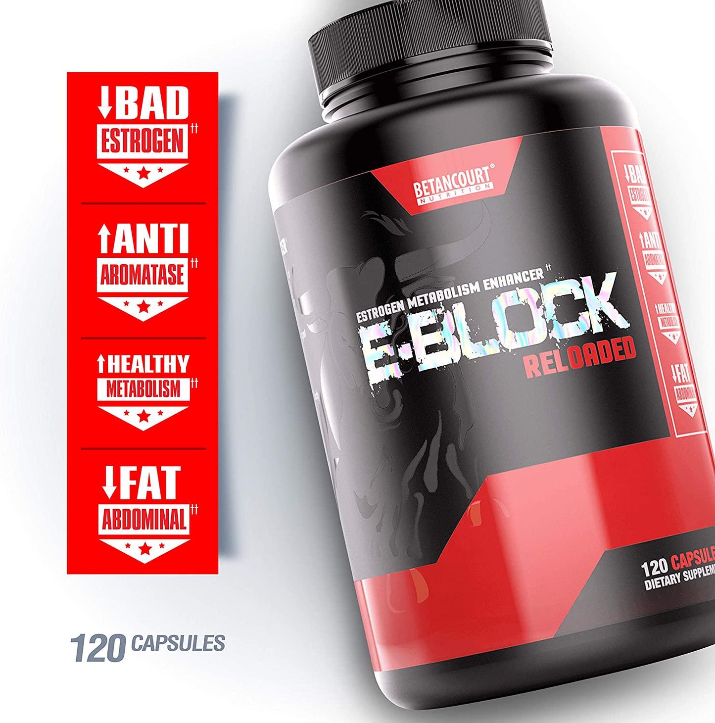 Betancourt Nutrition E-Block Reloaded | 300mg of DIM | Naturally Assist with Anti-aromatase Activity | 120 Capsules