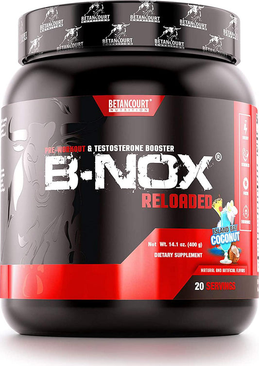 Betancourt Nutrition B-NOX Reloaded Pre-Workout and Testosterone Booster, Island Bay Coconut, Island Bay Coconut 400 grams
