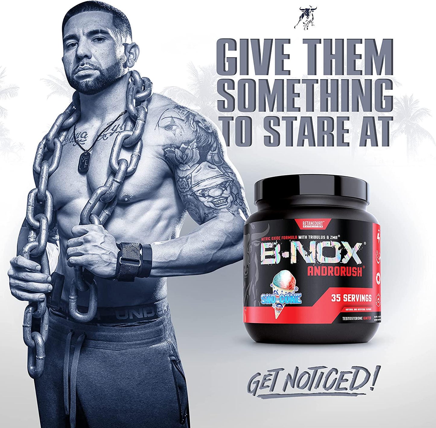 Betancourt Nutrition B-Nox Androrush Pre Workout Supplement with 3 Creatine Blend, BCAA s, Beta-Alanine, and Energy- SNO-Cone, 35 Servings