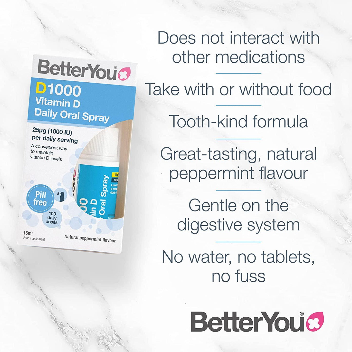 BetterYou DLux1000 Vitamin D3 Oral Spray 15ml (636936)