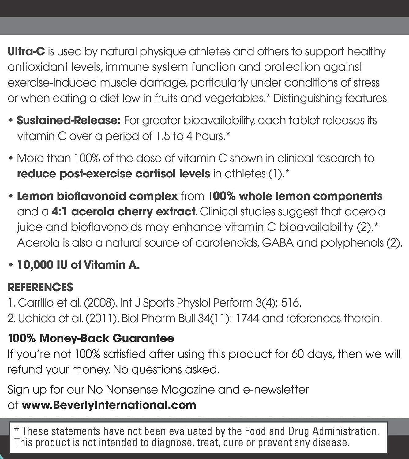Beverly International Ultra-C, 100 Sustained-Release Tablets. Fight Cold Bugs and Stress with The Stronger-for-Longer Vitamin C Preparation