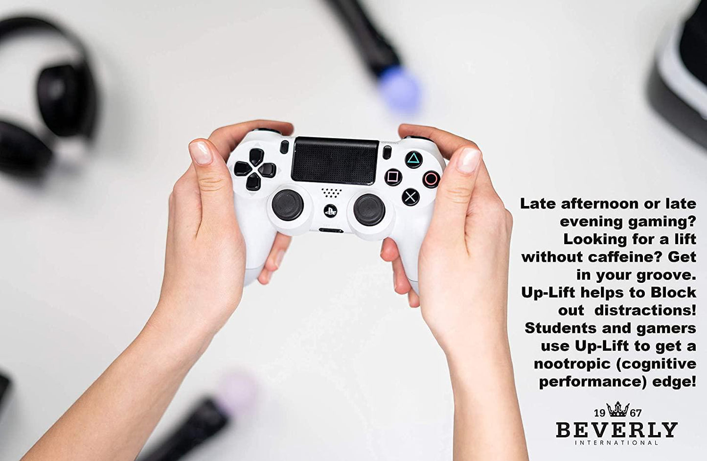 Beverly International Up-Lift Caffeine-Free, Non-Habit-Forming Pre-Workout, Up Your Gaming, 330 grams