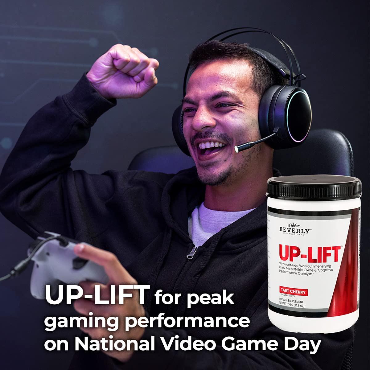 Beverly International Up-Lift Caffeine-Free, Non-Habit-Forming Pre-Workout, Up Your Gaming, 330 grams