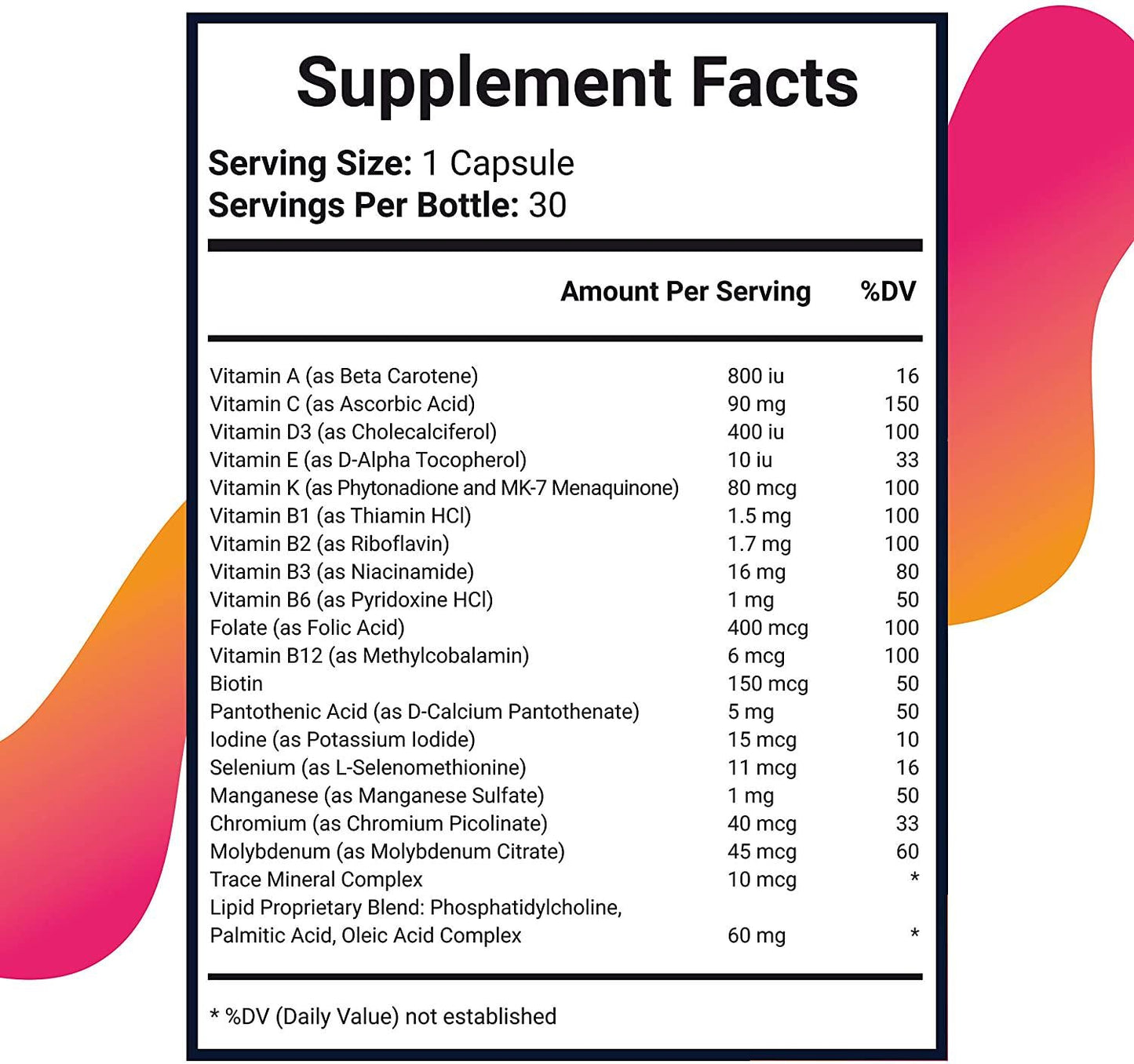 Beyond Liposomal Multivitamin for Men and Women - with Whole Food Vitamins, Organic Extracts - Natural Supplement - Best for Energy, General Health - Non-GMO Vegan - 30 Capsules