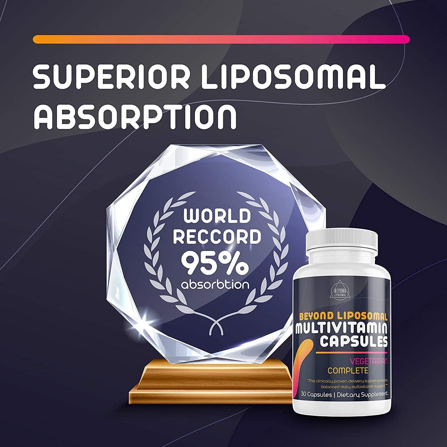 Beyond Liposomal Multivitamin for Men and Women - with Whole Food Vitamins, Organic Extracts - Natural Supplement - Best for Energy, General Health - Non-GMO Vegan - 30 Capsules