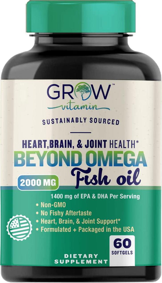 Beyond Omega Fish Oil : Heart, Brain, and Joint Support | 800 mg EPA 600 mg DHA -Â Enteric-Coated,Â Natural Lemon Flavor, Sustainably Sourced - Easy to Swallow - 30 Day Supply
