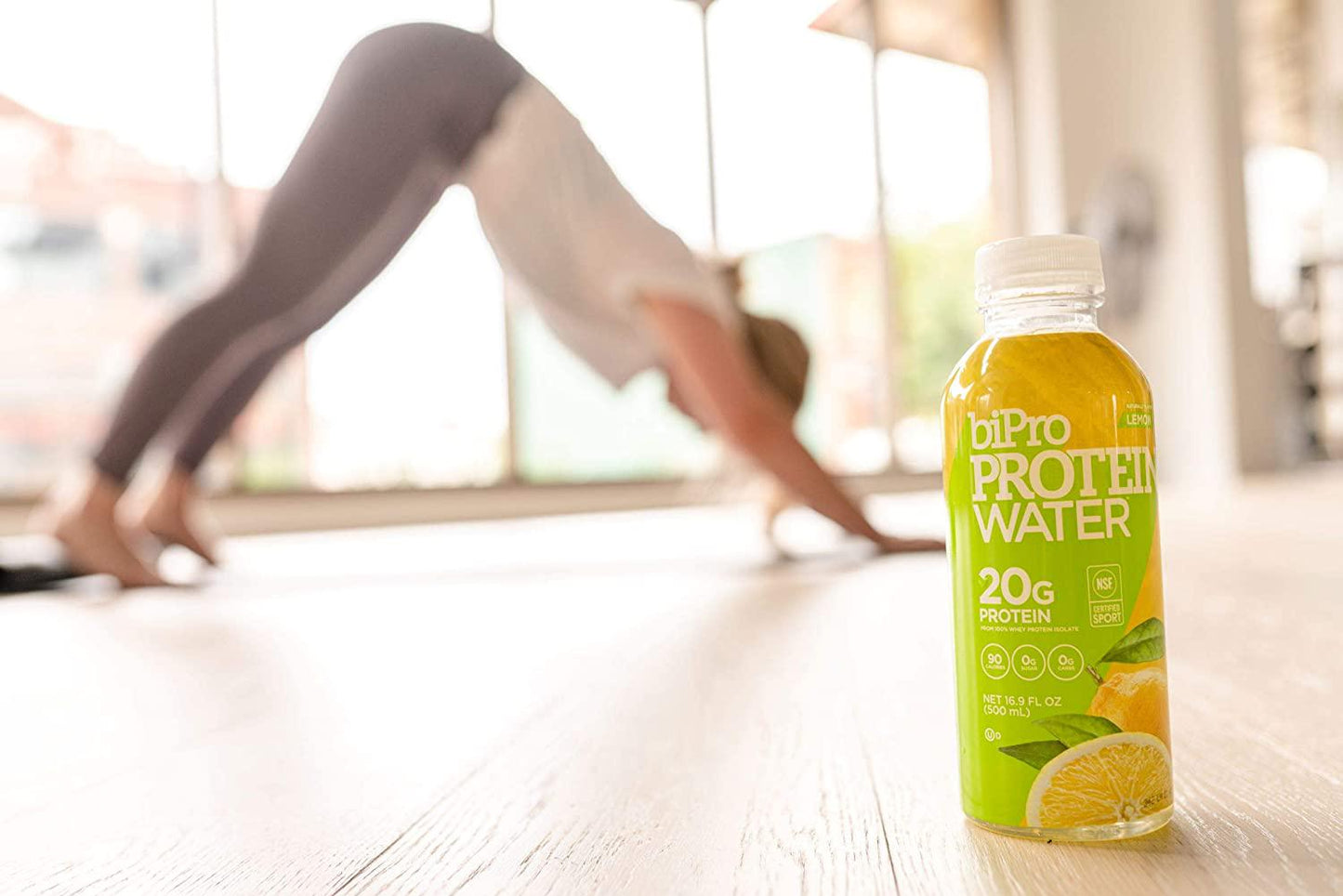 BiPro Protein Water, Lemon - NSF Certified for Sport, 20g Whey Protein, Sugar Free, Suitable for Lactose Intolerance, Gluten Free, Hormone Free, Naturally Sweetened, 16.9 Ounce, Pack of 12