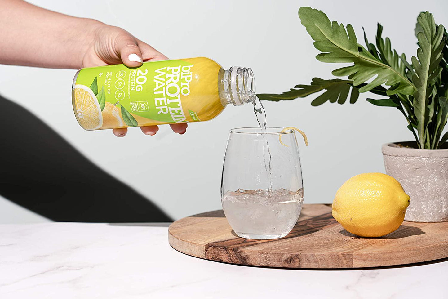 BiPro Protein Water, Lemon - NSF Certified for Sport, 20g Whey Protein, Sugar Free, Suitable for Lactose Intolerance, Gluten Free, Hormone Free, Naturally Sweetened, 16.9 Ounce, Pack of 12