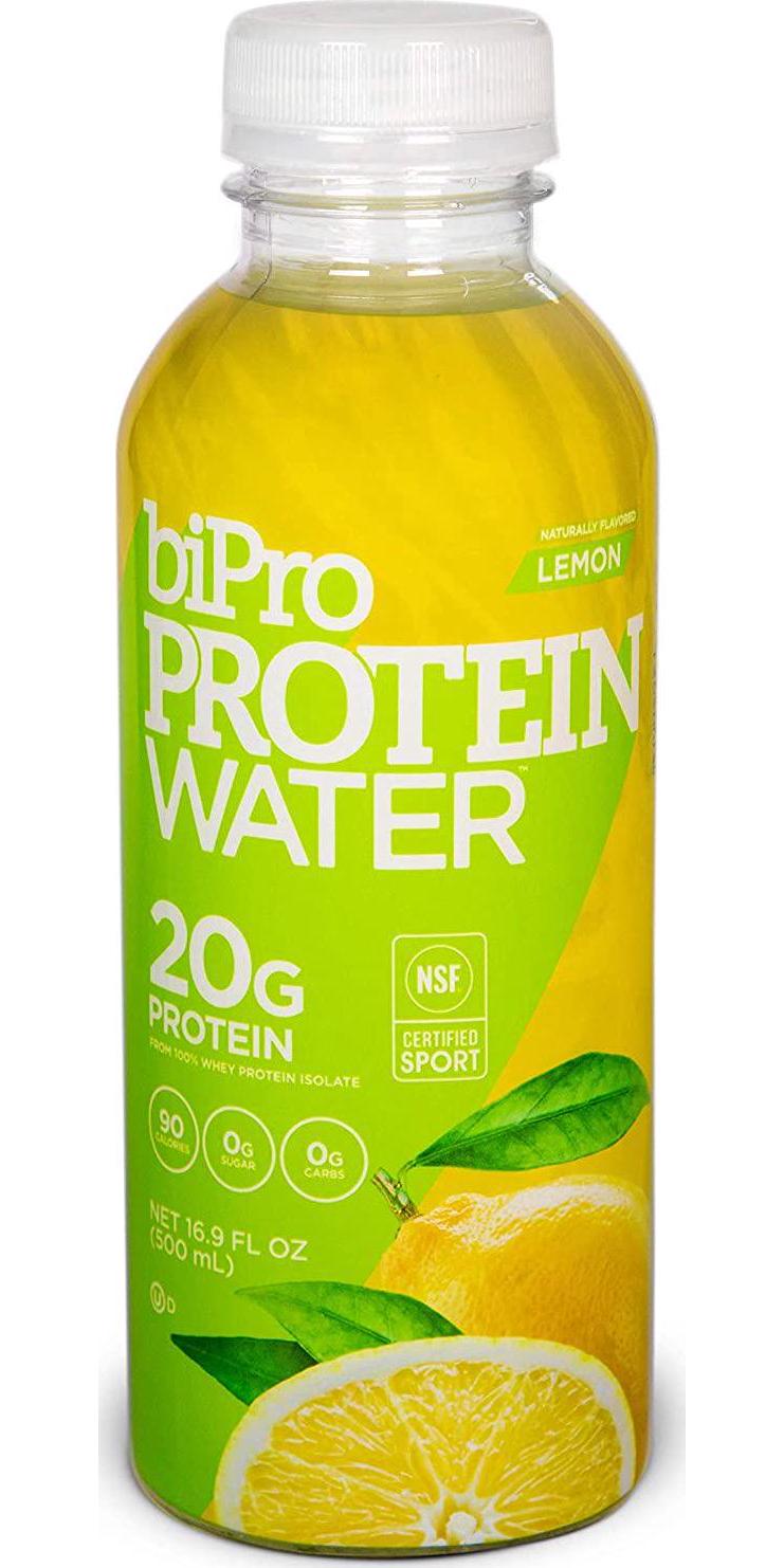 BiPro Protein Water, Lemon - NSF Certified for Sport, 20g Whey Protein, Sugar Free, Suitable for Lactose Intolerance, Gluten Free, Hormone Free, Naturally Sweetened, 16.9 Ounce, Pack of 12